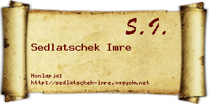 Sedlatschek Imre névjegykártya