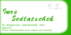 imre sedlatschek business card